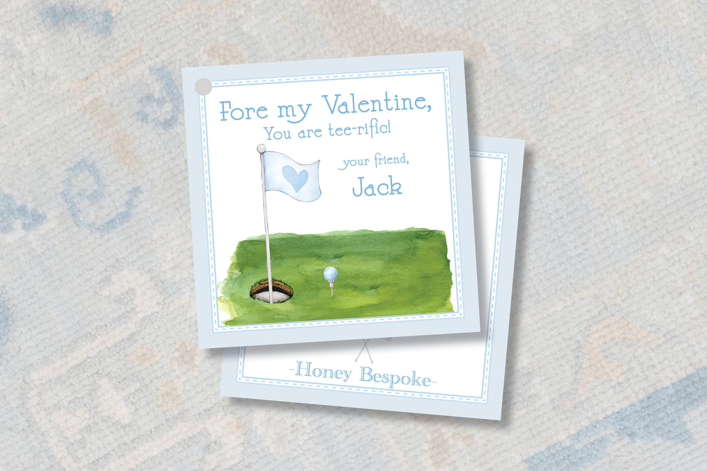Golf Valentines Gift Tag / Watercolor Tee-Rific Valentines / Fore Valentines Class Tags / Valentines Treat Tags For Boys / Fore My Valentine