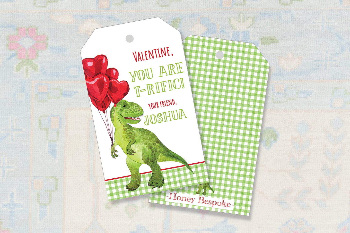 Dino-Mite Valentines Gift Tag / Dinosaur Valentines Tags / T-Rific Valentines Gift Tags  / Preppy Colorful Valentines / Southern Valentine
